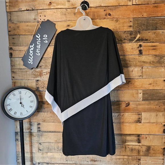 Chaps women's black dress with built in cape size medium - Picture 9 of 13